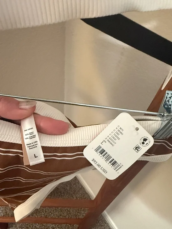 Free People Movement KYA Marlow Top (XL) & Josie Bottom (L)Toffee Stripe Bikini - Picture 6 of 8